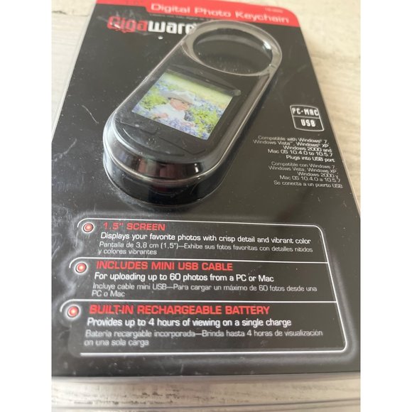 Gigaware digital photo keychain PC-Mac USB 1.5” screen NWT - Picture 3 of 3
